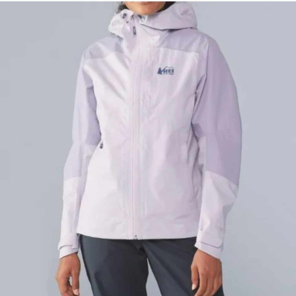 REI Co-op XeroDry GTX Gore-Tex Waterproof Jacket Women's Purple Sz Medium *Flaws